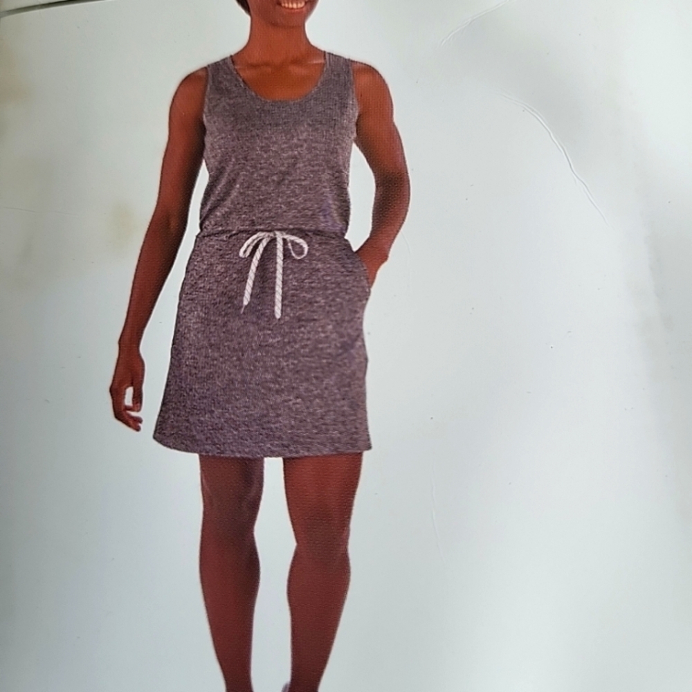 Ladies' XL Heather Gray Favorite‎ Tank Dress Soft Member's Mark Drawstring Waist